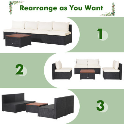 U STYLE 6 - Person Outdoor Seating Group with Cushions and A Coffee Table (old sku:WY000379AAA)